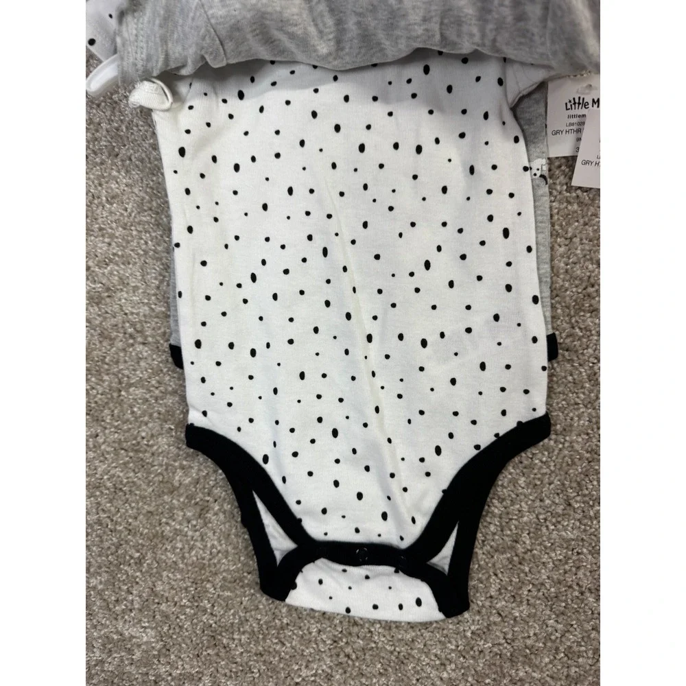 Little Me Baby Boys Dalmatian Dog Bodysuits 3 Pack Gray White 9 Months LB810288N